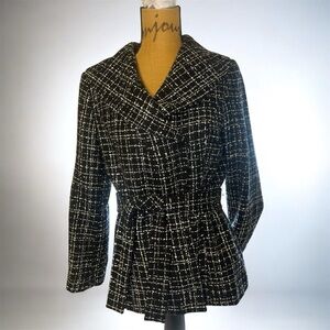 Calvin Klein Black and White Checkered Blazer